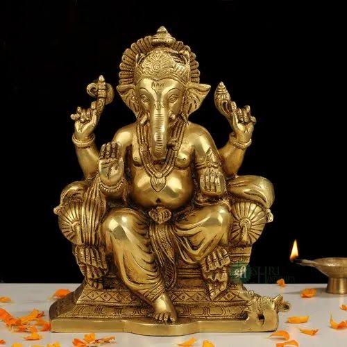Brass Lord Ganesha Idol – 6 Inch