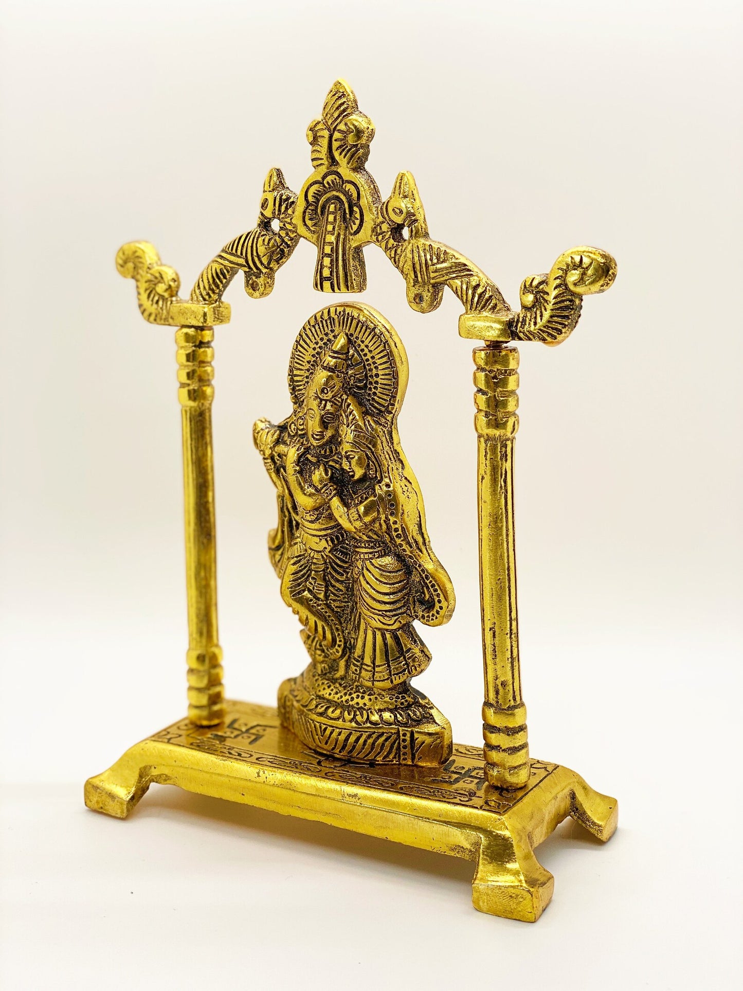 Handmade Alloy Material Statue of Lord Radha Krishna