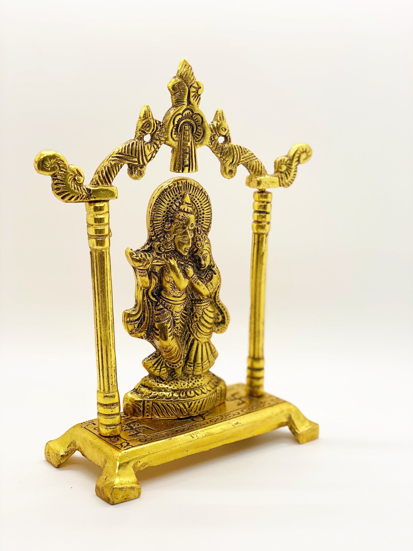 Handmade Alloy Material Statue of Lord Radha Krishna