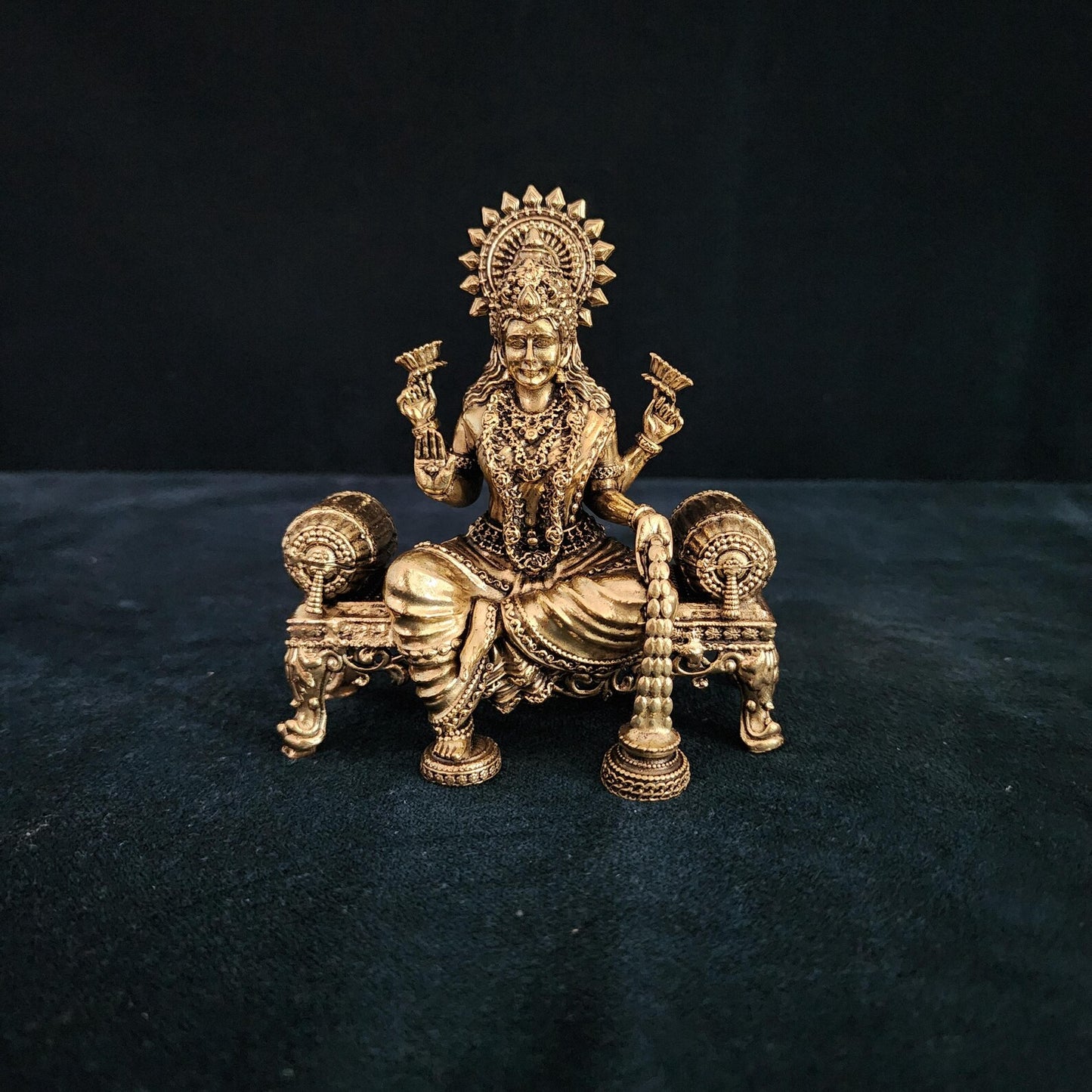 Premium Brass Lakshmi, Ganesh, and Saraswati | Symbols of Prosperity |Wisdom and Arts for Temple Mandirs | family gift idea | 4.5" inch