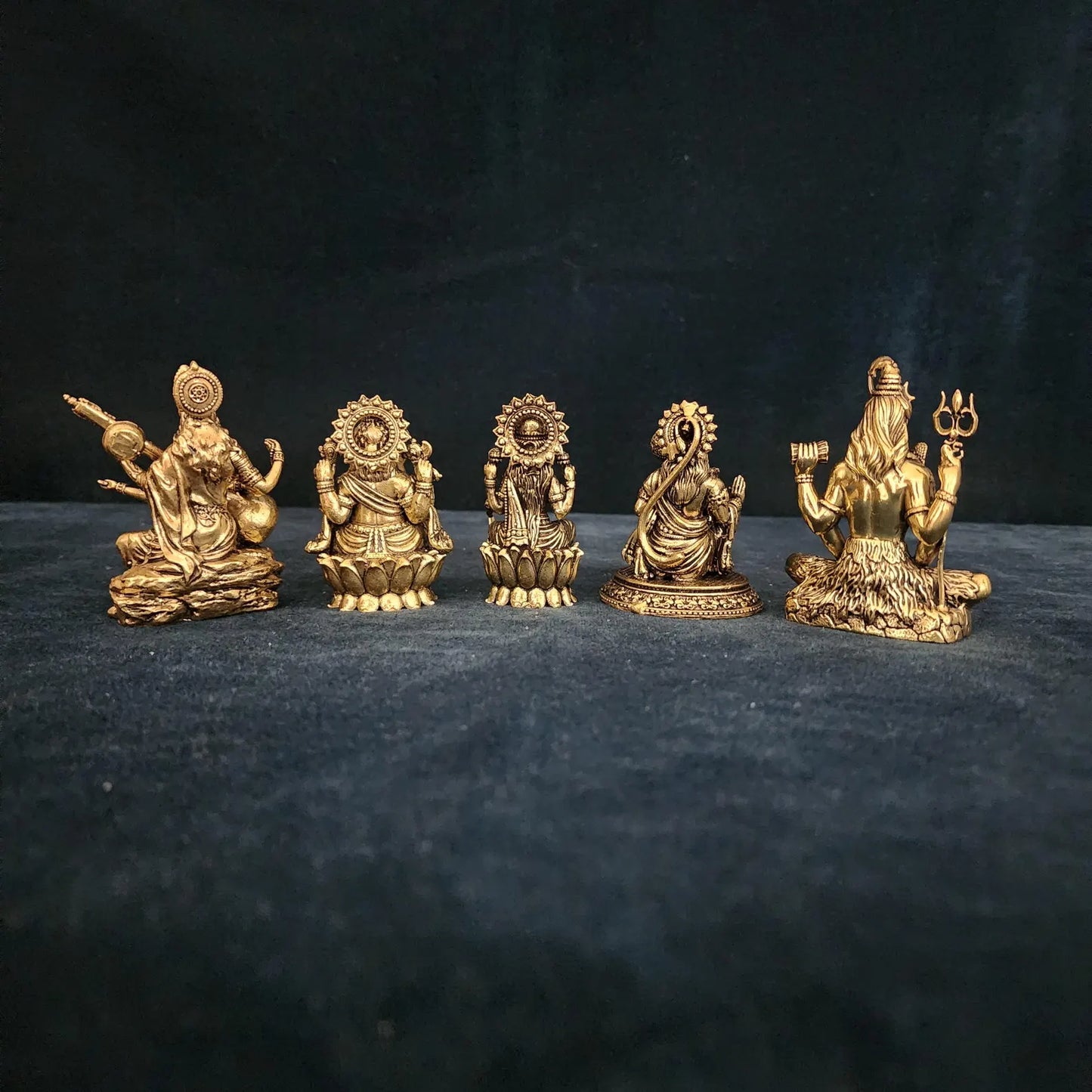 Hindu God Goddess for small Temple | Lakshmi Ganesha Saraswati Shiva or Lord Hanuman in premium brass | 3 inch | Best idea for small gift