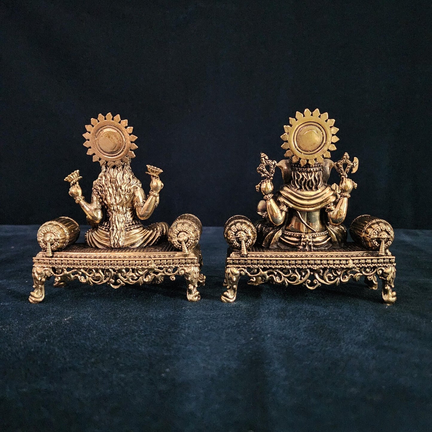 Premium Brass Lakshmi, Ganesh, and Saraswati | Symbols of Prosperity |Wisdom and Arts for Temple Mandirs | family gift idea | 4.5" inch