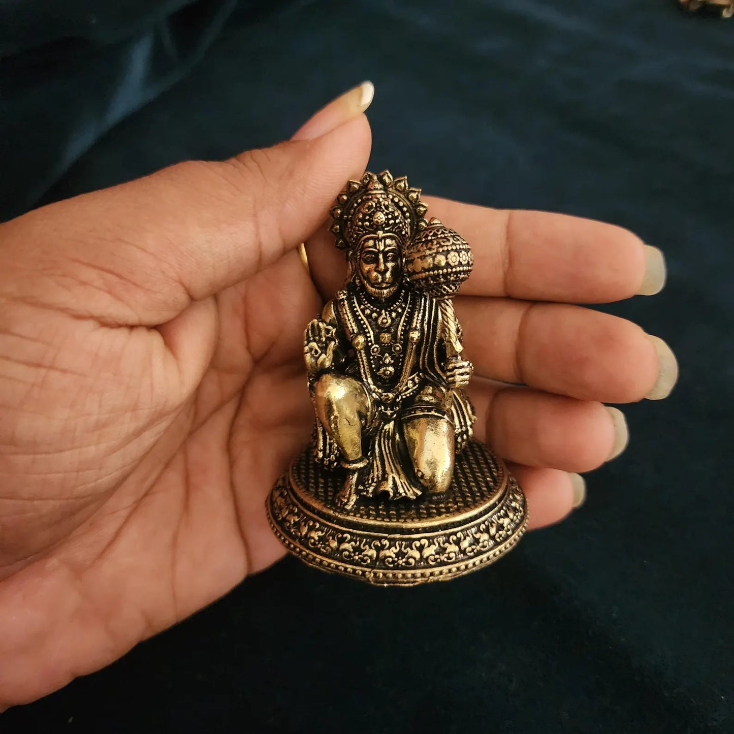 Hindu God Goddess for small Temple | Lakshmi Ganesha Saraswati Shiva or Lord Hanuman in premium brass | 3 inch | Best idea for small gift