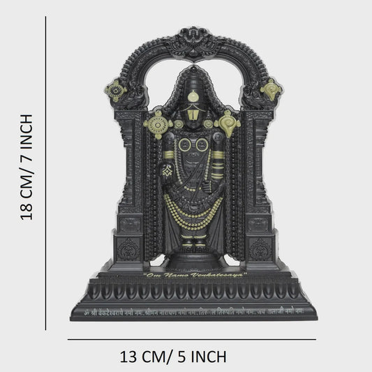 Tirupati Balaji | Black| 8.5 Inch | Srinivasa | Venkata Balaji idol | Venkateshwara Culture Marble | Incarnation of Lord Vishnu | Lord Govindan |