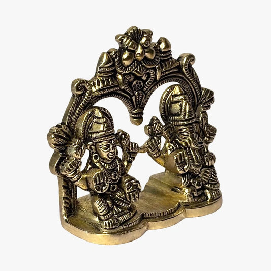 400 gm Toran Mandap Lakshmi Ganesh Brass Idol