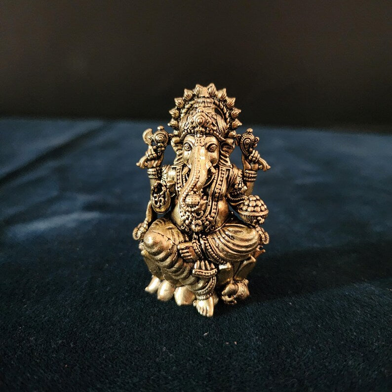 Premium Brass Lakshmi, Ganesh, and Saraswati | Symbols of Prosperity |Wisdom and Arts for Temple Mandirs | family gift idea | 4.5" inch
