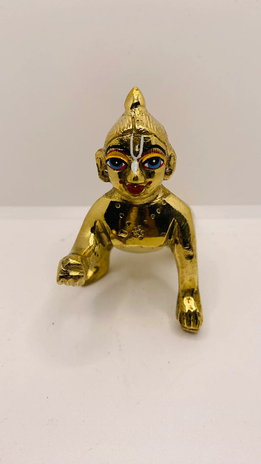 Lord Laddu Bal Gopal, Kishna Statue, Thakur Ji Brass Statue Religious Strength God Sculpture Idol