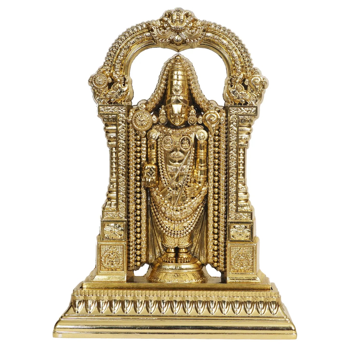 Metal Tirupati Balaji Idol for Pooja, Home Temple, Car Dashboard, Office Decor & Gift Spiritual Showpiece