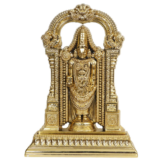 Metal Tirupati Balaji Idol for Pooja, Home Temple, Car Dashboard, Office Decor & Gift Spiritual Showpiece