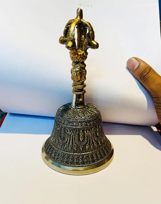 Round Unique Brass Ghanti/Brass Pooja Bell