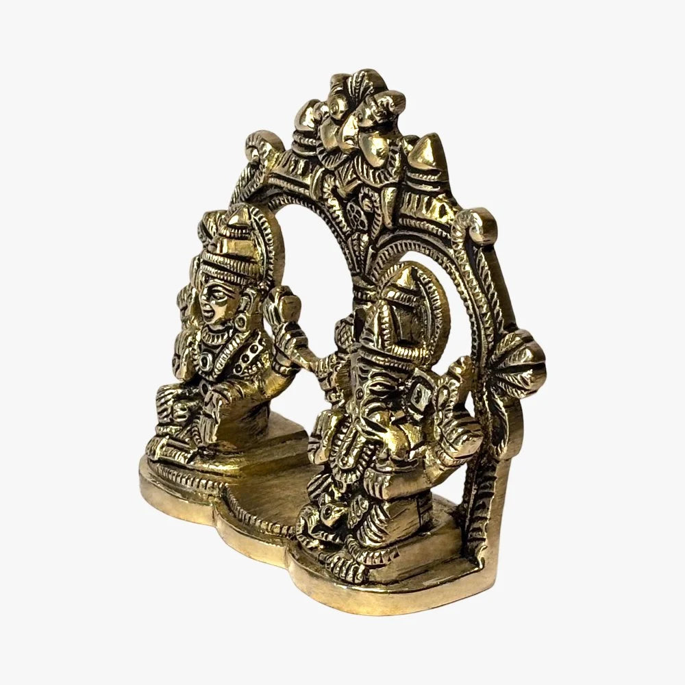 400 gm Toran Mandap Lakshmi Ganesh Brass Idol